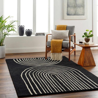 HandTuffted U-Shaped Wool Area Rug
