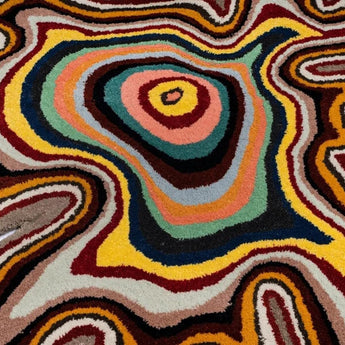 Irregular Handmade Wool Area Rug